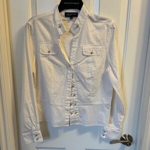 Jones New York White Textured blouse